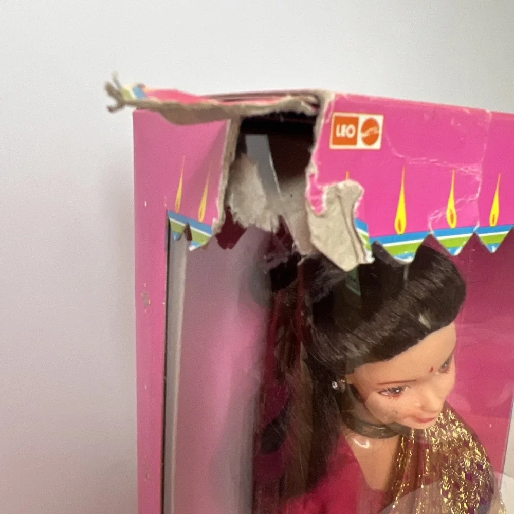 1993 Barbie in India Purple Gold Sari Mattel India NIB Vintage Box Damage